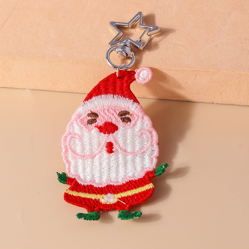 Wholesale Knitted Christmas Snowman Santa Claus Keychain